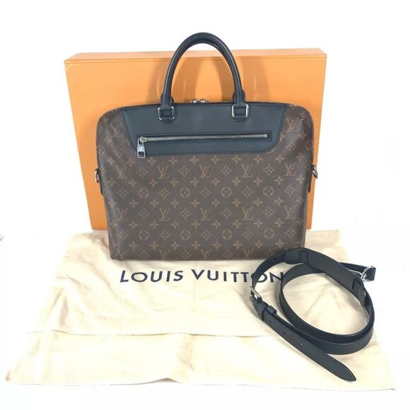 LOUIS VUITTON M54019 MonogramMacassar Porto Document Jour PDJ 2WAY Hand Bag - Picture 1 of 16